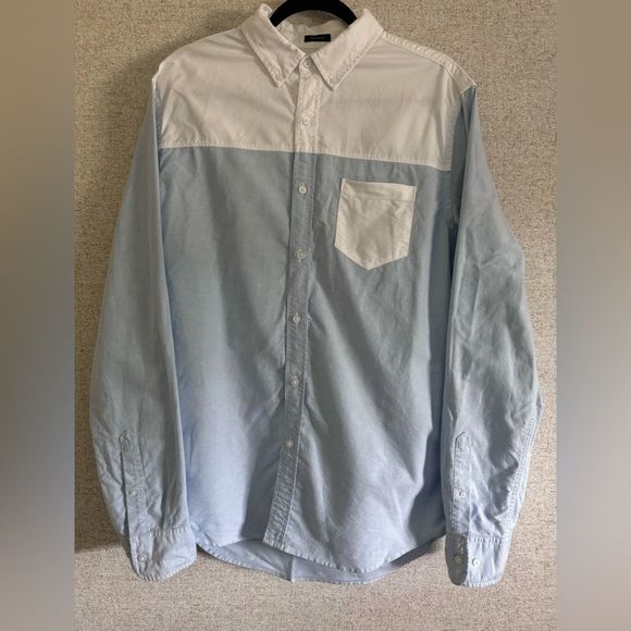 RYE regular white and blue button down shirt size L Tall - Picture 1 of 10